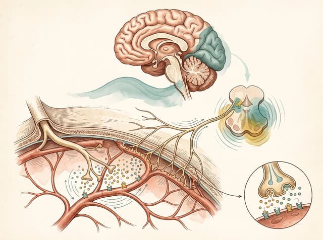 ภาพเส้นประสาท trigeminal เยื่อหุ้มสมอง และคลื่น cortical spreading depression ในไมเกรน